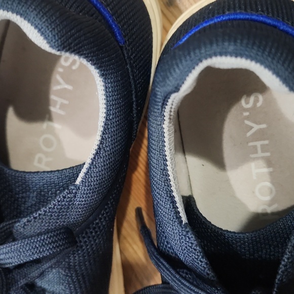 Rothy's Casual Weekend Sneaker Woven Washable Lightweight RS02 Navy White Size 7 - Picture 4 of 8